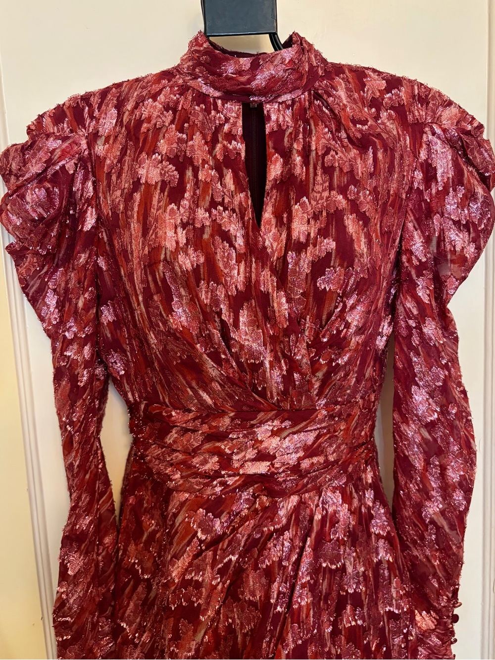 Jonathan Simkhai Vine metallic jacquard long sleeve midi dress - Picture 8 of 16